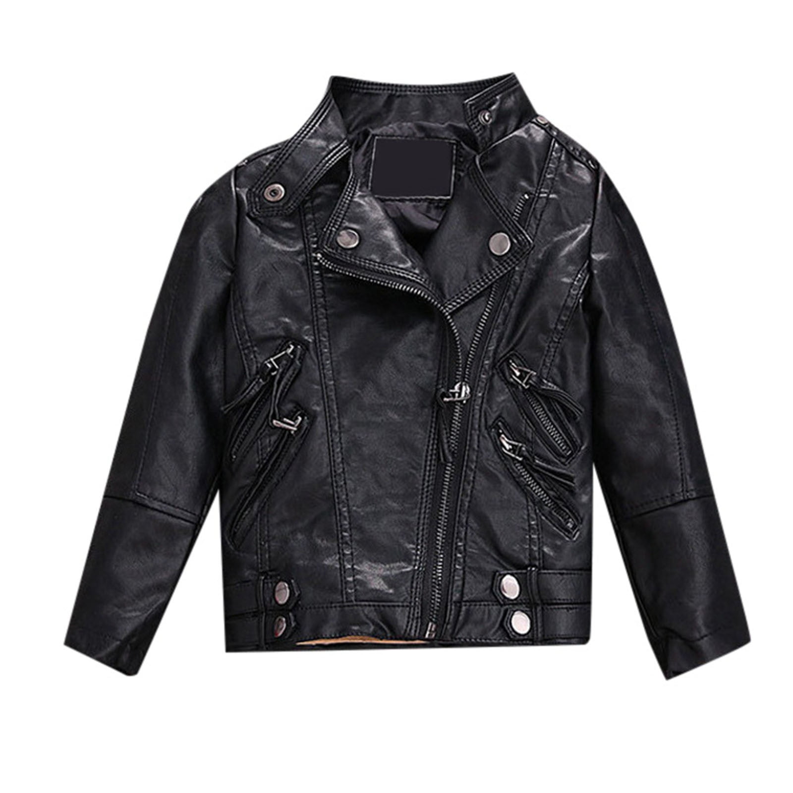 Outfits&Set Kids Girl Spring Pu Leather Jacket Motorcycle Coat For Boy ...