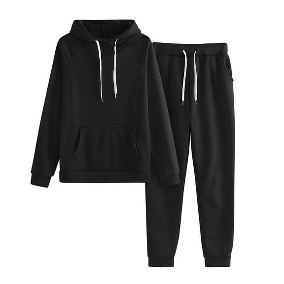 Outfits Sets for Women pant Color Sport Suit Solid Tracksuit Sweatshirt Hooded Suits Casual Cargo Pants