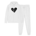 thumbnail image 1 of Outfits Women's Sports Tracksuits Long Sleeve Pullover Hoodies Sweatshirt Loose Coat And Sweatpants Fall Winter Suit Heart Graphic Drawstring Long Sleeve Hoodies Sweatshirt and Pants Set, 1 of 4