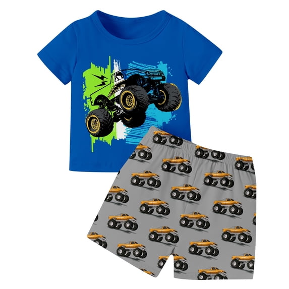 Outfits for Boys Printed Short Sleeve And Shorts Sets Boys Clothes