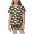 thumbnail image 1 of Outfits for Girls 2 Piece Graphic Print Short Sleeve Lapel Pocket Top And Shorts Loungewear Girls' Clothing Sets 2 Years-3 Years, 1 of 4