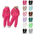 thumbnail image 1 of Outfits for Girls Girls' Clothing Sets Child Toddler Boys Girls Long Sleeve Solid Warm Hoodie Pullover Tops Pants Kids Outfits Sweat Suit, 1 of 7