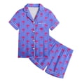 thumbnail image 1 of Outfits for Girls Graphic Print Short Sleeve Lapel Pocket Top And Shorts 2 Piece Loungewear Baby Girls' Clothing Sets 3 Years-4 Years, 1 of 4