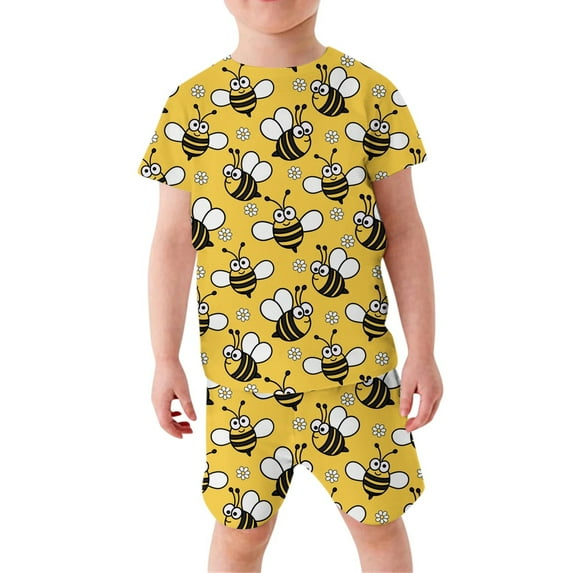 Outfits for Girls Kids Boys Cute Graphic Short Sleeve T Shirt Top And Shorts Pants Girls' Clothing Sets