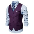 thumbnail image 1 of Outfits for Men New Vest Solid Color Casual Business Single Suits, 1 of 7
