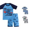 thumbnail image 1 of Outfits for Toddler Boys Dinosaur Print Sleepwear Tops and Shorts Homewear Outfits Set Size 12T/170/XXS ,Blue, 1 of 4