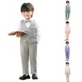 thumbnail image 1 of Outfits for Toddler Boys Vest Suits 3 Piece formal Suit Sets Size 3-4T ,Gray, 1 of 5