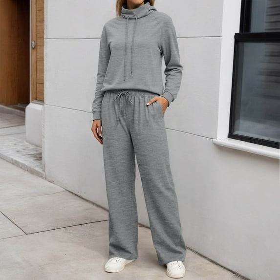 Outfits for Women 2 Piece Sets - Long Sleeve Sweatshirt With Sweatpants Set Matching Sets Women Clothing Leisure Wear Sets for Women