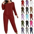 thumbnail image 1 of Outfits for Women 2 Piece Sweatsuits Plus Size Cotton Comfy Lounge Sets Long Sleeve Tops and Fashion Tracksuit, 1 of 6