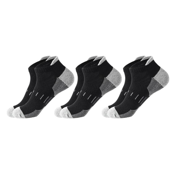 Outfmvch 3 Pack Ankle Socks Low Cut Short Socks Adult Socks Running Socks Low Cut Tab Socks for Men Compression Ankle Socks Gym Socks Women Athletic Running Ankle Socks Black One Size