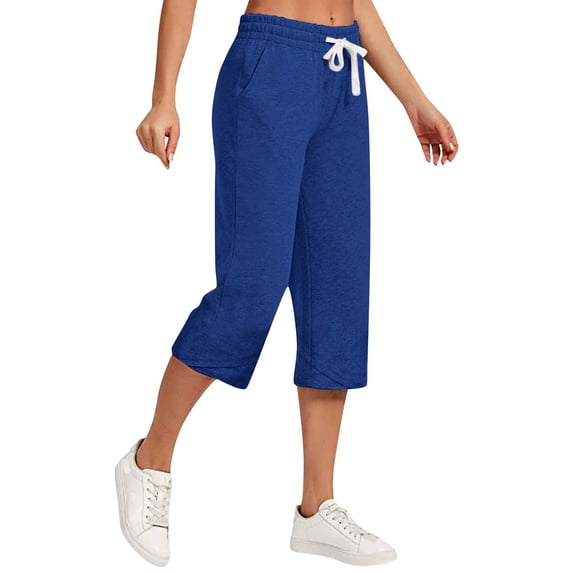 Outfmvch Ankle Pants for Women Capri Pants with Lace Side Straight Wide Leg Pull On Elastic High Waist Drawstring Palazzo Pants Linen Palazzo Trousers Drawstring Elastic Waist Paper Bag Pants A S-3XL