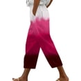 thumbnail image 1 of Outfmvch Ankle Pants for Women Cotton Linen Pants Palazzo Pants Wide Leg Crop Pants Boho Pants for Women 2026 Capris Drawstring with Pockets Pull On Elastic Palazzo Pants with Pockets Hot Pink S-2XL, 1 of 5