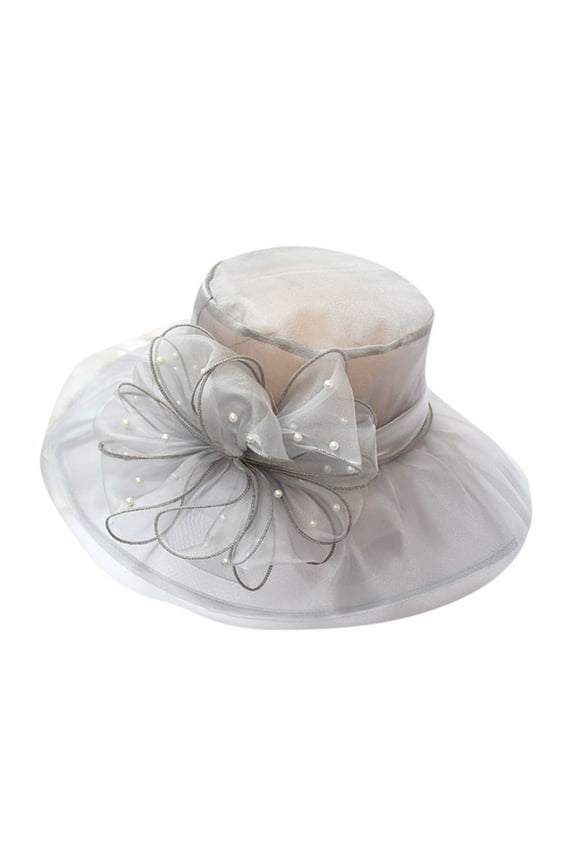 Beanie For Women Cowboy Hat Women'S Church Kentucky Daily Cap Fascinator Bridal Tea Party Wedding Hat Satin Bonnet Gray One Size