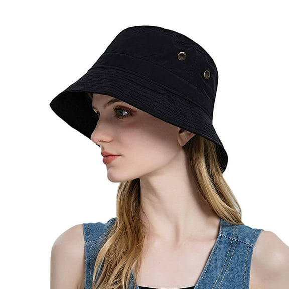 Outfmvch Beanie Hat Women Sun Hat Wide Brim Protection Beach Hat Adjustable Bucket Hat Summer Hats Winter Hat Black One Size