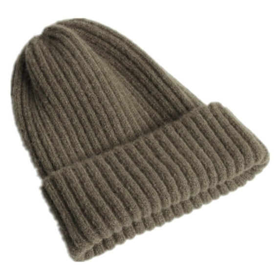 Outfmvch Beanie For Women Hat And Scarf Set For Women Autumn/Winter Imitation Rolled Hem Solid Color All Get Knitted Hat Men'S And Women'S Flanged Cold Hat Winter Hat Army Green One Size