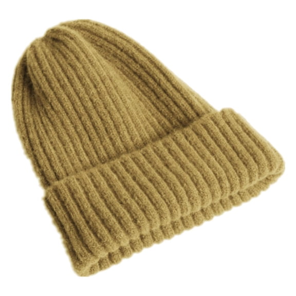 Outfmvch Beanie For Women Hat And Scarf Set For Women Autumn/Winter Imitation Rolled Hem Solid Color All Get Knitted Hat Men'S And Women'S Flanged Cold Hat Winter Hat Beige One Size