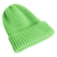 thumbnail image 1 of Outfmvch Beanie For Women Hat And Scarf Set For Women Autumn/Winter Imitation Rolled Hem Solid Color All Get Knitted Hat Men'S And Women'S Flanged Cold Hat Winter Hat Green One Size, 1 of 3