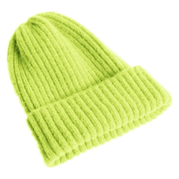 Outfmvch Beanie For Women Hat And Scarf Set For Women Autumn/Winter Imitation Rolled Hem Solid Color All Get Knitted Hat Men'S And Women'S Flanged Cold Hat Winter Hat Yellow One Size