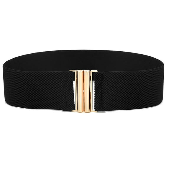 Outfmvch Belts For Women Mens Belt Women Elastic Waist Belt Metal Buckle Waistband Solid Color Wide Corset Belt Female Apparel Accessories Belt Black One Size