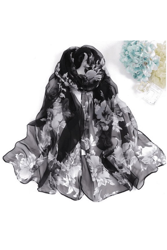 Boho Scarf Fashion Scarves Sheer Scarf Head Bandana Satin Bandana Pashmina Wraps for Women Poncho B One Size