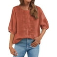 thumbnail image 1 of Outfmvch Boho Tops for Women Cotton Tunic Embroidered Shirts for Women Tunic Tops for Women Loose Fit Dressy Work Shirts for Women Business Casual Tops for Women Orange 2xl, 1 of 8