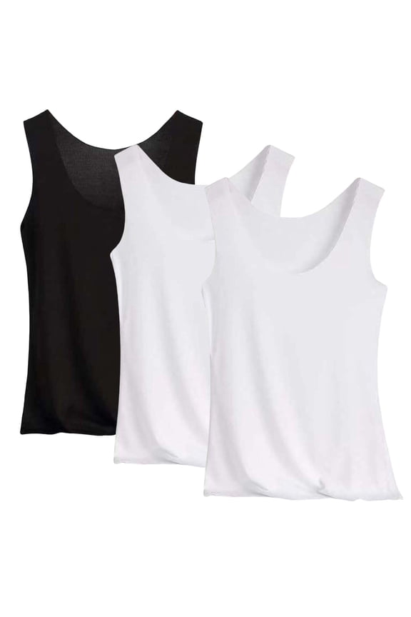 Bra Tank Tops for Women Compression Tops for Women Athletic Tanks for Women Tank with Built in Bra for Women Summer Cami Shirts Tank Top Undershirt White L