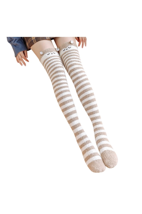 Breathable Socks for Men Womens Ruffle Socks Knee High Stockings for Women Cute Socks Knee High Socks for Women Wide Calf Compression Socks Women Cycling Socks Khaki One Size