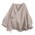 thumbnail image 1 of Outfmvch Button Up Shirt Women Linen Tunic Tops for Women Linen Shirts for Women Long Sleeve Shirts 2026 Vacation Fashion Clothes Lace Casual Loose Fit A L, 1 of 6