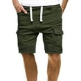 thumbnail image 1 of Outfmvch Cargo Pants For Men Mens Shorts Men'S Summer Casual Solid Shorts Drawstring Pocket Button Shorts Pants Long Johns For Men Army Green L, 1 of 9