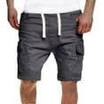 thumbnail image 1 of Outfmvch Cargo Pants For Men Mens Shorts Men'S Summer Casual Solid Shorts Drawstring Pocket Button Shorts Pants Long Johns For Men Gray 3Xl, 1 of 9
