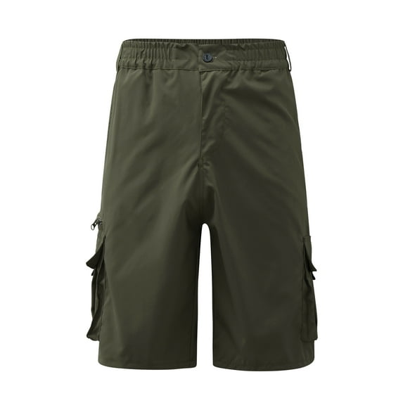 Outfmvch Cargo Pants For Men Mens Shorts Male Summer Straight Solid Cargo Pant Elastic Waist Zipper Fly Pocket Shorts Cropped Pants Long Johns For Men Army Green 3Xl