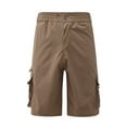 thumbnail image 1 of Outfmvch Cargo Pants For Men Mens Shorts Male Summer Straight Solid Cargo Pant Elastic Waist Zipper Fly Pocket Shorts Cropped Pants Long Johns For Men Khaki 3Xl, 1 of 7