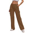 thumbnail image 1 of Outfmvch Cargo Pants Women Joggers with Pockets Fleece Pants Women Womens Work Pants Leggings for Women Work Pants Women Lounge Pants Women Coffee 3xl, 1 of 7
