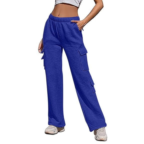 Outfmvch Cargo Pants Women Joggers with Pockets Fleece Pants Women Leggings for Women Womens Pants Work Pants Jeggings for Women Blue 2xl