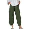 thumbnail image 1 of Outfmvch Cargo Pants Women Wide Leg Pants For Women Linen Pants Casual Pants Women'S Pants Sweatpants Women Army Green 2XL, 1 of 9