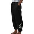 thumbnail image 1 of Outfmvch Cargo Pants Women Wide Leg Sweatpants Women Cropped Pants For Women Office Women Capri Pants With Pockets Wide Leg Soft Pant Lightweight Capris Leggings With Pockets For Women Black Xxl, 1 of 5