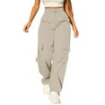 thumbnail image 1 of Outfmvch Cargo Pants Work Pants Women Pants for Women Leggings with Pockets for Women Womens Sweatpants Trousers Pants for Women Womens Pants Beige L, 1 of 9