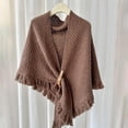 thumbnail image 1 of Outfmvch Cashmere Shawl Women's Shawl Wraps Open Front Poncho Cape Oversized Sweaters Casual Cardigan Shawls for Fall Winter Poncho Sweater Women Brown One Size, 1 of 4