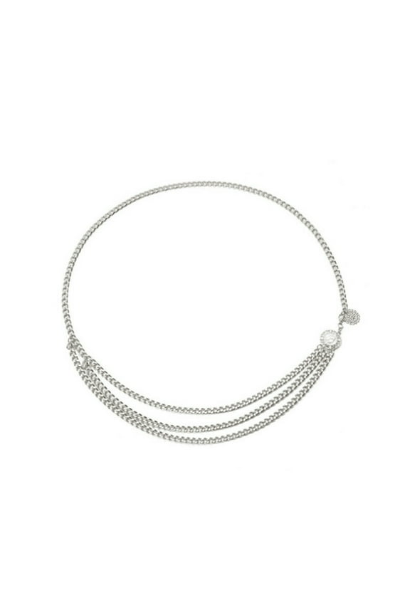 Chain Belt Fringe Belt Thin Belts Fringe Belts for Women Wrap Belt Waist Chain Metal Belts for Women Silver One Size