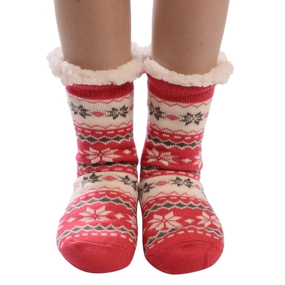 Outfmvch Christmas Fuzzy Socks Thick Plush Slipper Christmas Socks Warm Fleece Lining Women Slipper Socks Plush Sleep Plush Sleep Cozy Fluffy Plush Cozy Office Christmas Gifts