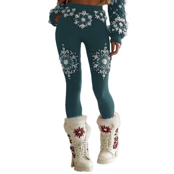 Outfmvch Christmas Leggings Pattern Leggings for Women Snowflake Leggings Womens Cargo Pants with Pockets Flare Pants Jumpsuit for Women Cargo Pants Women Baggy Green 3xl