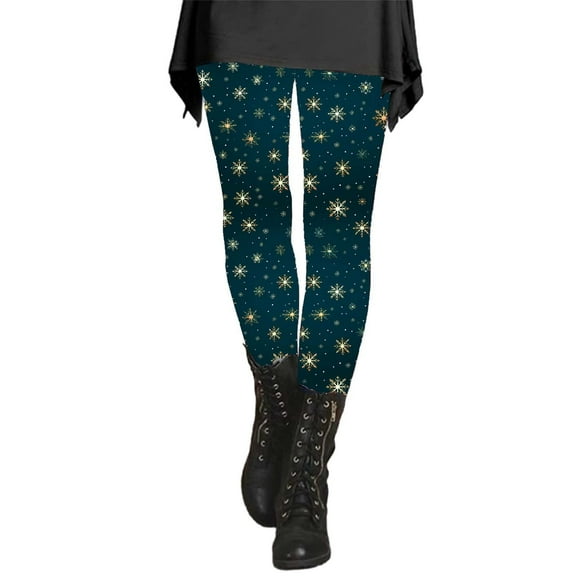 Outfmvch Christmas Leggings for Women Christmas Pants for Women Thermal Leggings for Women Cargo Pants High Waisted Leggings for Women Plus Size Leggings Wide Leg Pants Woman Dark Blue 4xl