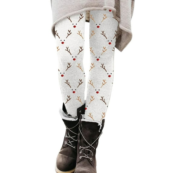 Outfmvch Christmas Leggings for Women Christmas Pants for Women Thermal Leggings for Women Long Johns for Women Thermal Wide Leg Pants Woman Joggers for Women White Xl