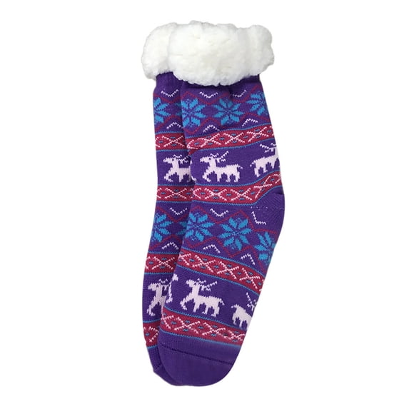 Outfmvch Christmas Socks for Women Warm Winter Thermal Snow Socks for Women Plush Sleep Winter Warm Soft Lounge Socks Non-slip Fuzzy Socks for Women Comfortable Sock Slippers