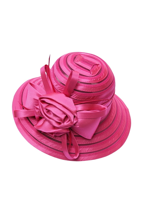 Cloche Hats Church Hats Bowler Hat Women Hat for Women Tea Party Hats Floppy Sun Hats for Women Summer Hat Hot Pink One Size