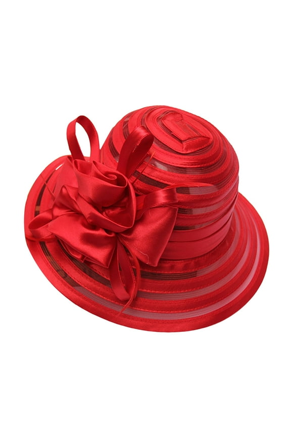 Cloche Hats Church Hats Bowler Hat Women Summer Hats Women Sun Hat Beach Hats for Women Straw Sun Hats for Women Red One Size