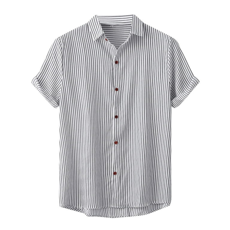 Casual Striped Print Pocket Turndown Collar Blouses Casual Striped Print Pocket Turndown Collar Blouses