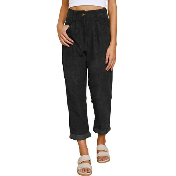 Outfmvch Corduroy Pants Women Travel Pants Cargo Pants Women Pants for Women Jeggings for Women Linen Pants Women Baggy Jeans Women Black L
