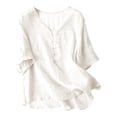 thumbnail image 1 of Outfmvch Cotton Blouses for Women Gauze Shirts for Women Embroidered Tops for Women Gauze Tops for Women Tunic Tops for Women Loose Fit Dressy White XL, 1 of 8