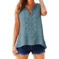 thumbnail image 1 of Outfmvch Cotton Linen Tank Tops for Women Floral Gauze Sleeveless gauze tops for women Wide Strap Tank Tops Embroidered Gauze Tops Tunic Top Mexican Embroidered Gauze Shirts Dressy Blouses Green L, 1 of 9